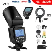 Godox V1-C V1C Camera Flash + XPro-C Trigger for Canon + S2 Bracket + AK-R1 Kit