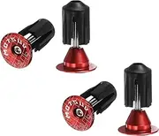 uxcell 2Pair Bar End Plugs Aluminum Handlebar End Caps Bike Plugs 0.7oz Expanding Locking for MTB Road BMX Fixed Gear Bike, Red