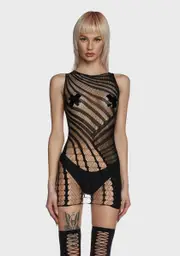 Coming In Hawt Fishnet Dress