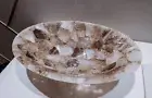 Smoky Quartz Basin, Vessel Sink, Bathroom Vanity Sink, Kitchen Stone Natural