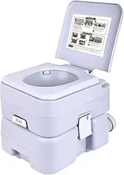 [ELEVON] Portable Toilet Travel RV Potty,5.3 Gallon Large Waste Tank,Splash-Free Dumping, Anti-Leak Water Pump for Camping Hiking, Trips