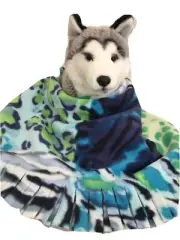 DOG SIZE FLEECE BLANKETS, Pet Blanket Travel Throw, ANIMAL PRINT, BLUE LEOPARD