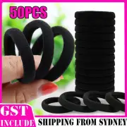 50x Women Girls Hair Band Ties Rope Ring Elastic Hairband Ponytail Holder Black