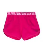 Versace Kids Greca-Waistband Stretched Shorts 14Y,12Y,10Y Pink