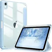 Fintie Hybrid Slim Case for iPad mini 7 (A17 Pro) 2024 / iPad mini 6 2021, [Built-in Pencil Holder] Shockproof Cover Clear Transparent Back Shell for iPad mini 7th/6th Generation 8.3", Blue