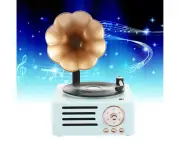 Turntable Record Player Bluetooth 5.0 All in One for Club Decoration Office Blue