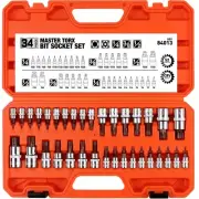 34-Piece Torx Bit Socket Set | Premium S2 Alloy Steel | Solid Star T6 ~ T70 &...