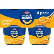 Kraft Original Mac N Cheese Macaroni and Cheese Cups Easy Microwavable Dinner, 4
