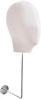 Eigell Manikin Head Wall Mounted Fashion Multipurpose Cap Organizer Hats Wig Display Stand for Home Salon Hairdresser Training, White