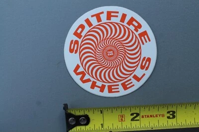 Spitfire Skateboard Wheels Red White Spiral Z69A Vintage Skateboarding STICKER