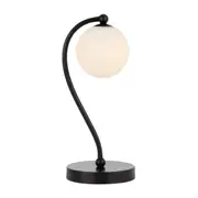 Foscani Opal Matt Glass Black Metal Base Table Lamp