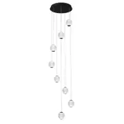Vencha Langdon 8 Light LED Pendant - Black (5000K)