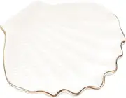PRETYZOOM Ceramic Trinket Plate Jewelry Tray Unique Shaped Storage Dish for Rings Necklaces Accessories Cute Decor for Home present for Mother Day Birthdays Weddings
