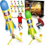 [YEEBAY] Rocket Air Launch Toy for Kids Age of 3, 4, 5, 6, 7, 8+ Years Old Boy/Girl, 2 Pack Stomp Launchers & 8 Colorful Foam Rockets, Fun Outdoor Game, Ideal Kids' Christmas/Birthday