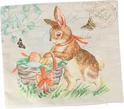 ULDIGI Easter Floral Throw Pillow Cover Vintage Rabbit Design Cushion Case for Home Decor Lightweight Easter Pillowcase for Bedroom and Festive Celebrations