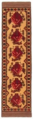 Vintage Hand-knotted Runner Rug 2'11" x 10'10" Traditional Wool Carpet