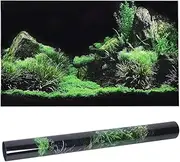 Joyzan Aquarium Background, Fish Tank Decorations Pictures 3D Effect Pvc Adhesive Underwater World Wallpaper Backdrop Sticker Poster Cling Decals Image Decor Seafloor Water Aquatic Plant Grass Pattern