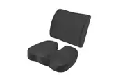 Memory Foam Seat Cushion Pillow for Office Chair Car with Adjustable Strap-Black