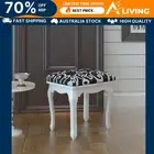 Dressing Stool Black Fabric Vanity Chair Makeup Seat Home Furniture Decor 40317