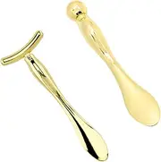 FRCOLOR Facial Cosmetic Spatula 2pcs Eye Cream Applicator Face Beauty Tool Eye Cream Massager Eye Spatula Mini Beauty Scoop Under Eye Roller Face Spoon Face Roller Metal Wrinkle Remover