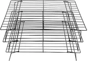 Iron Baking Rack 13 Inch Non Stick Cooling Racks 3 Tier Stackable Design for Baking Bread Cakes and Grilling Black Resistant