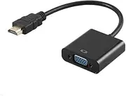 HDMI Compatible to VGA Adapter,Gold-Plated HDMI to VGA Adapter Converter Full HD 1080P External Video Card Multi Monitor Adapter, Desktop,Laptop,HDTV,Monitor,Projector (Black)