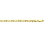 9kt Yellow Gold Solid Concave Curb Necklace