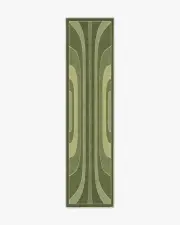 75' x 305' | Machine Washable Runner Rug | Kid & Pet Friendly | Indoor Rug | Jonathan Adler Paradox Green Tufted Rug | Ruggable
