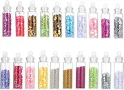 Labymos 3D Nail Glitter Sequins Nail Glitter Flakes Set Acrylic Nail Sparkle Glitter Stickers Decals for Nail Art Decoration Mixed Colors & Shapes 20 Bottles