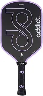 Addict Pickleball Paddle - Infinity 8 Pickleball Paddle - USAP Approved - Polymer Honeycomb Core - Premium Japanese Toray T700 Carbon Fiber Pickleball Paddle - Non-Slip Grip - Sweat-Absorbing