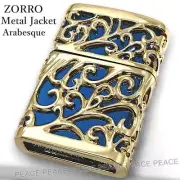 Zorro Metal Jacket 5 Sides Blue Arabesque Oil Lighter