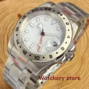 39mm White Dial Japan NH34 GMT Automatic Sapphire Glass 20ATM Diver Watch Men