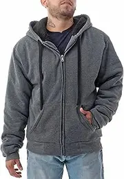 [Jvini] Men's Ultra Soft Sherpa Lined Hoodie - Full Zip Fleece Lining Winter Sweatshirts