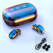 TWS Bluetooth 5.2 Wireless Earbuds Waterproof Headphone LED Display, Open Ear Clip-on Noise Cancelling Mini Sport Running Earring Earphone for Cycling