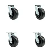 6 Inch Phenolic Swivel Caster Set with Ball Bearing and Swivel Lock SCC