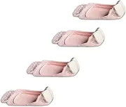 Gekks Women's No Show Non Slip Sock Liner Inserts for Loafers and Slip-Ons, Shoe Socks with Odor-Relief Silver Technology, Pack of 4, Rose, Medium (US: 7-8.5)
