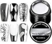 Metal Gel Nail Polish,7ml Silver Metal Nail Polish - High Glossy Reflective Paint, Metal Effect Nail Gel for Manicure Accessories