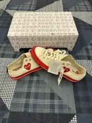 NEW CONVERSE x COMME DES GARCONS PLAY CHUCK 70 "EGRET RED MIDSOLE" US MEN'S 10