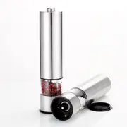 1 PCS Electric Pepper Salt Mill Grinder Stainless Steel Batteries Included