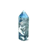Large Moss Agate Point Crystal