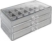 Rock Display Case, Rock Collection Box for Kids 54 Grid 3 Layer, Crystal Display Case Holder, Multi-Purpose Box for Souvenirs, Collections Storage