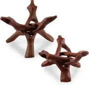 Wooden Tripod Stand, Abalone Shell, Spheres, Geodes Crystal Holder, 4" & 6" Set