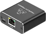 Ethernet Splitter Adapter - 1 to 2 Gigabit Internet | 1000Mbps Ethernet Splitter High Speed, Gigabit Unmanaged Ethernet Network Hub, LAN Splitter for Cat 5/5e/6/7/8 Cable Buniq