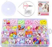 Bracelet Making Kits for Girls Kids: Children DIY Bead Set 4-9 Year Old Kids Girls Birthday Gift Present Aged 3 4 5 6 7 Girls Ideal Gift Wisdom Bead Set (Pink)