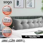 SOGA 120cm Silver Triangular Wedge Bed Pillow Headboard Bedside Tatami Cushion