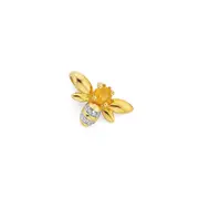 9ct Gold Citrine & Diamond Bumble Bee Pendant