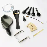 1/2 Violin Ebony Wood Fitting Carbon Fiber Tailpiece Tuners Chinrest Pegs String