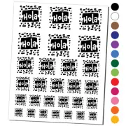 Hola Hello Spanish Doodle Temporary Tattoo Water Resistant Set