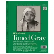 Strathmore Gray Drawing 400 Series Toned Sketch Pad, 5.5"x8.5", 50 Sheets