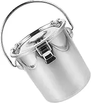 PRETYZOOM Stainless Steel Sealed Bucket Coffee Tight Containers Canister Storage Portable Buckets Flour Container Steel Container with Lid Small Pail with Lid Rice Bucket Silver